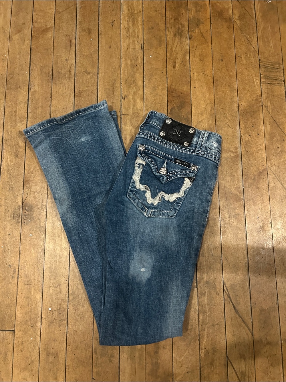Mavi Women's Medium Blue Embroidered Bootcut Jeans